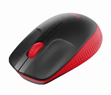 Mouse Optico Inalambrico Logitech M190 Negro Con Rojo, Ambidiestro, 1000 Dpi, 3 Botones