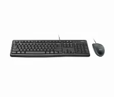 Teclado Y Mouse Optico Logitech Mk120 Usb 2.0, Color Negro Resistente A Salpicaduras