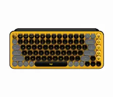 Teclado Logitech Pop Keys Inglés, Inalámbrico, Bluetooth, Interruptor Mecánico, Negro, Gris, Amarillo