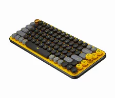 Teclado Logitech Pop Keys Inglés, Inalámbrico, Bluetooth, Interruptor Mecánico, Negro, Gris, Amarillo