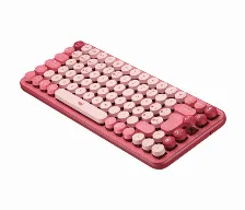 Teclado Mecanico Inalambrico Logitech Pop Keys, 4 Teclas Personalizables Para Emojis, 10 Teclas De Acceso Directo, Bt 10m, Color Rosa