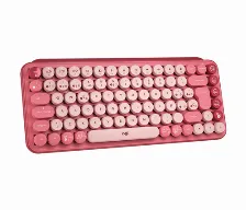 Teclado Mecanico Inalambrico Logitech Pop Keys, 4 Teclas Personalizables Para Emojis, 10 Teclas De Acceso Directo, Bt 10m, Color Rosa