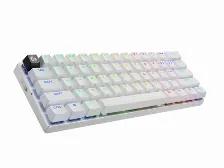 Teclado Logitech G Pro X 60 Inglés, Inalámbrico Y Alámbrico, Rf Inalámbrico + Bluetooth, Interruptor Mecánico, Led Rgb, Blanco