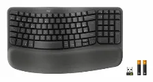 Teclado Logitech Wave Keys For Business Español, Inalámbrico, Rf Inalámbrico + Bluetooth, Interruptor De Membrana, Grafito