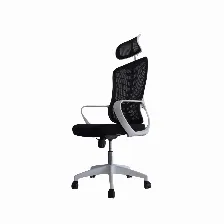 Silla Gerencial Modamob Modelo Shadow, Respaldo Y Cabecera De Malla, Piston De Gas C3 120kg, Reposabrazos, Soporte Lumbar, Color Gris.