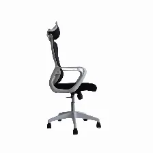 Silla Gerencial Modamob Modelo Shadow, Respaldo Y Cabecera De Malla, Piston De Gas C3 120kg, Reposabrazos, Soporte Lumbar, Color Gris.