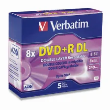Dvd+r Verbatim Dl 8.5gb 8x Caja C/5 Pzas