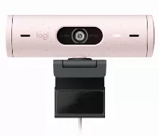 Camara Web Logitech Brio 500 4mp, Resolucion 1920 X 1080 Pixeles, Velocidad 60 Fps, Full Hd Si, Microfono Si, Usb-c, Color Rosa