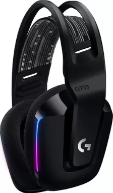 Diadema Gaming Logitech G733, Inalambrica, Iluminacion Rgb Lightsync, Microfono Ps4/pc, Recargable, Negro