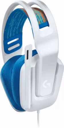 Diadema Gaming Logitech G335, 3.5mm, Microfono, Blanco/azul