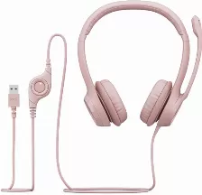 Diadema Logitech H390 Para Oficina/centro De Llamadas, Microfono Boom, Alambrico, Color Rosa, (981-001280)
