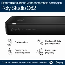 Video Conferencia Hp Poly Sistema De Videoconferencia Poly Studio G62 Sistema De Videoconferencia Personal, 4k Ultra Hd, Negro