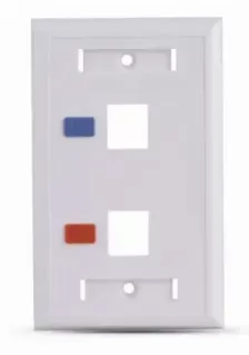 Placa De Pared Saxxon, 2 Salidas Tipo Keystone, Blanco