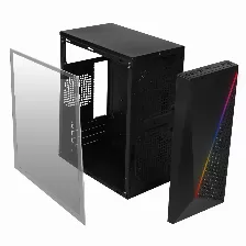Gabinete Acteck Kyoto Gc460 Micro-tower, Micro Atx, Mini Itx, Ventana Lateral, Rgb, Fuente 500w, Negro