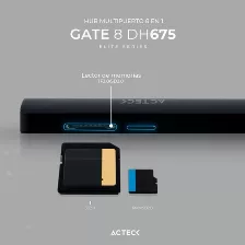 Docking Station Acteck Gate 8 Dh675 4k Ultra Hd, Usb 3.2 Gen 1 (3.1 Gen 1) Type-c, Hdmi 1, Usb A 3, Usb Tipo C 1