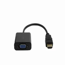 Adaptador De Video Acteck Hdmi Macho A Vga Hembra, 20cm, Negro