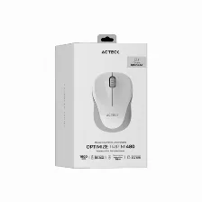 Mouse Optico Inalambrico Acteck Optimize Trip Mi480, Diseno Portable, 1600 Dpi, Receptor Usb, Color Blanco
