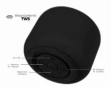 Bocinas Acteck Ap410 5 W, Inalámbrico, Bluetooth 5.0, Duración De La Batería 8 H, Cilindro, Color Negro