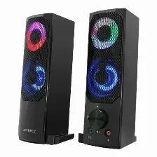 Bocinas Acteck Elant Brick As450, Alambricas, 3.5mm, Usb, Led, Negro