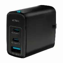 Cargador Acteck Energon Cp440 Carga Rapida, 1x Usb-a, 1x Usb-c, 40w, Negro