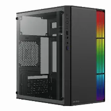 Gabinete Acteck Fusion Ii, Micro Tower, Micro Atx/mini-itx, Ventana Lateral, Rgb, Fuente 500w, Negro