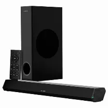 Barra De Sonido Acteck Bs670 2.1, Usb, Bt, Inalámbrico Y Alámbrico, Negro