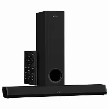 Barra De Sonido Acteck Bs670 2.1, Usb, Bt, Inalámbrico Y Alámbrico, Negro