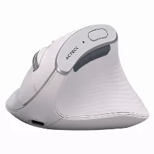 Mouse Vertical Acteck Virtuos Fitt Pro Mi770 Ergonomico, Inalambrico, Bluetooth, Usb-c, 2400dpi, Blanco