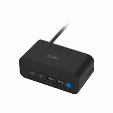 Cargador De Escritorio Acteck Energon Mate Ce676, 3 Contactos, 2x Usb-a, 2x Usb-c, Negro