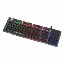 Teclado Acteck Led Aurean Ii Ta220g, Alambrico, Usb, Rgb, Negro