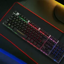 Teclado Acteck Led Aurean Ii Ta220g, Alambrico, Usb, Rgb, Negro
