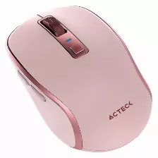 Mouse Acteck Optimize Trip Pro Mi580 óptico, 6 Botones, 1600 Dpi, Rf Inalámbrico + Bluetooth, 8 M, Rosa