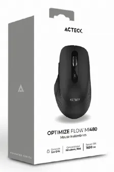 Mouse Inalambrico Acteck Optimize Flow Mi480, 1600dpi, 2.4 Ghz, 6 Botones, Negro