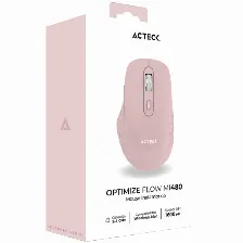 Mouse Acteck Optimize Flow Mi480, Inalambrico, Optico, 1600dpi, Rf Inalambrico, Rosa