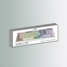 Teclado Acteck Techno Pro Ti790, Inalambrico, Mecanico, Rgb, Bluetooth, Usb, Blanco