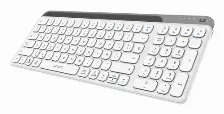 Teclado Acteck Inspire Trek Ti747 Español, Inalámbrico, Rf Inalámbrico + Bluetooth, Interruptor De Llave De Tijera, Gris, Blanco