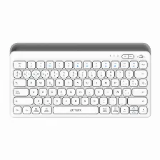 Teclado Acteck Inspire Trek Ti737 Español, Inalámbrico Y Alámbrico, Rf Inalámbrico + Bluetooth, Interruptor De Membrana, Gris, Blanco