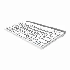 Teclado Acteck Inspire Trek Ti737 Español, Inalámbrico Y Alámbrico, Rf Inalámbrico + Bluetooth, Interruptor De Membrana, Gris, Blanco