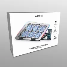 Base Enfriadora Acteck Hasta 15.6 Pulgadas, Con Soporte Para Celular, Usb, Plata