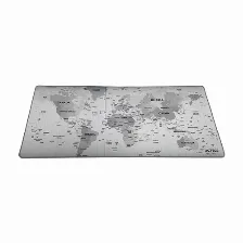 Mouse Pad Xl Acteck Flow World Mt494w / Tela + Goma / Disea‘o Mundo / Alta Resistencia / Antidestizante / Gris /ac-941044