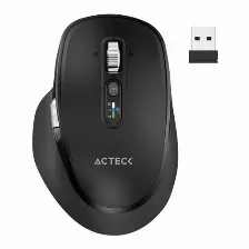Mouse Acteck Virtuos Pro Ultra Mi777 óptico, 11 Botones, 4800 Dpi, Rf Wireless + Bluetooth + Usb Type-c, 10 M, Negro