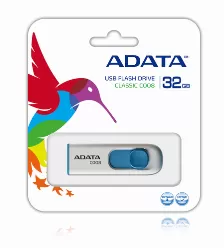 Memoria Usb Adata 32gb C008, 32gb, 2.0, Blanco/azul