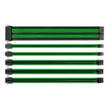 Paquete De Cables Trenzados De Extension Para Fuente De Poder, 24 Pin Atx, Cable 4+4 Pin, Cable 8 Pin Pci-e, Cable 6 Pin Pci-e, 300mm, Verde
