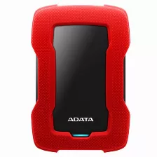 Disco Duro Externo Adata Hd330, 2.5 Pulg, 1tb, Usb 3.1, Rojo/negro, A Prueba De Golpes