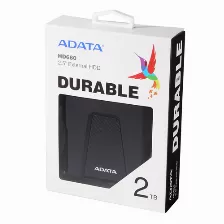Disco Duro Externo Adata Durable Hd680 2tb, 2.5 Pulgadas, Usb 3.2 Gen 1, Negro