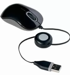 Mouse Optico Retractil Targus (amu75us) Diseño Compacto, Usb, 1000dpi, 3 Botones, Color Negro