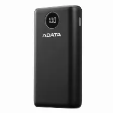 Power Bank Adata P20000qcd, 20,000 Mah, 1xusb-c, 2xusb 2.0, 3 Puertos, Negro