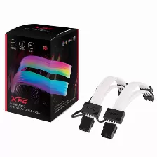 Cable Xpg Para Gpu 8 Pines (6+2) Argb, Dos Alargadores Incluidos, Fibra Optica Ultradensa