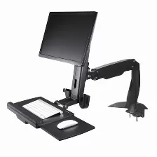 Estaciones De Trabajo Startech.com Ajustes De Altura Si, Bandeja Del Teclado Si, Soportadas 1 Pantallas, Color Negro