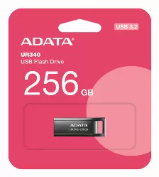 Memoria Usb Adata Ur340, 256gb, Usb 3.2, Lectura 100 Mb/s, Negro